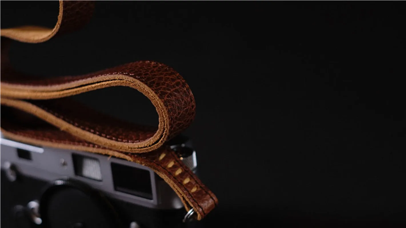 Italy Vegetable Tanning Cowhide Handmade DSLR Leather Camera Strap - LCS007／LCS008