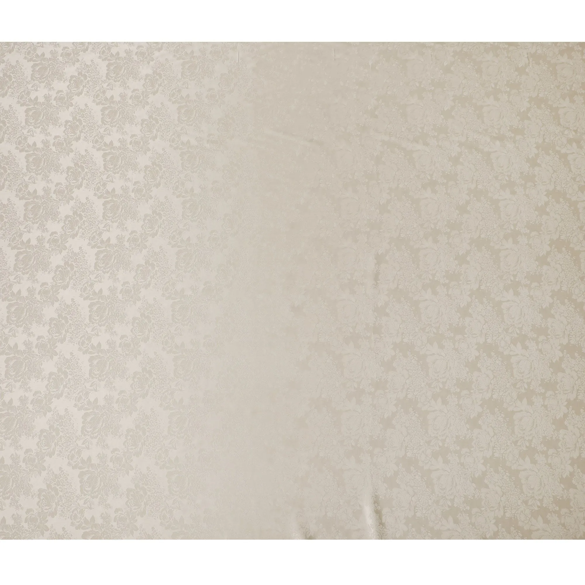 Ivory Elegance Floral Jacquard Crepe Silk Fabric, Timeless Appeal, 110cm Width - Ideal for Wedding Attire-D18901