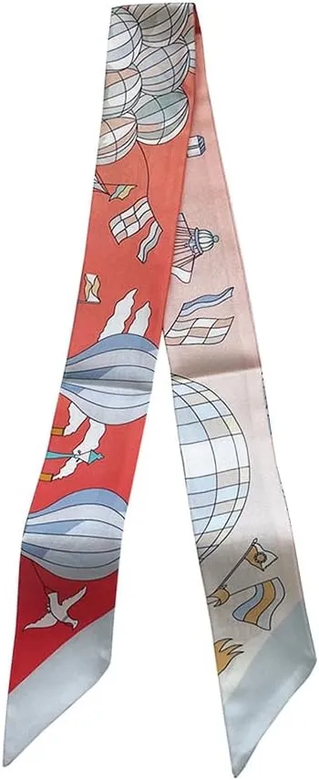JERLA 100% Mulberry silk Scarf Head Hair Ribbon Handbag Handle wrap Tie Bundle Neckerchief Scarf for women