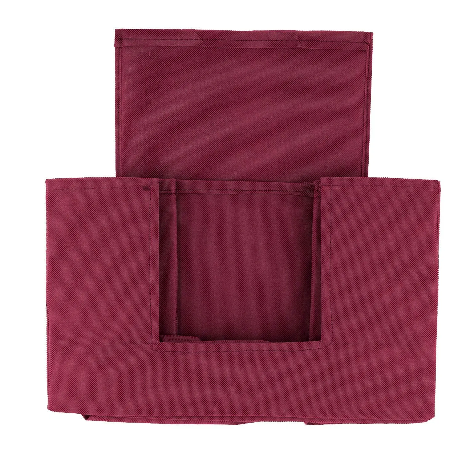 Kuber Industries Non-Woven Foldable Saree Stacker, Wardrobe Organizer, Storage Bin With Handle- Pack of 3 (Maroon)-HS43KUBMART26432