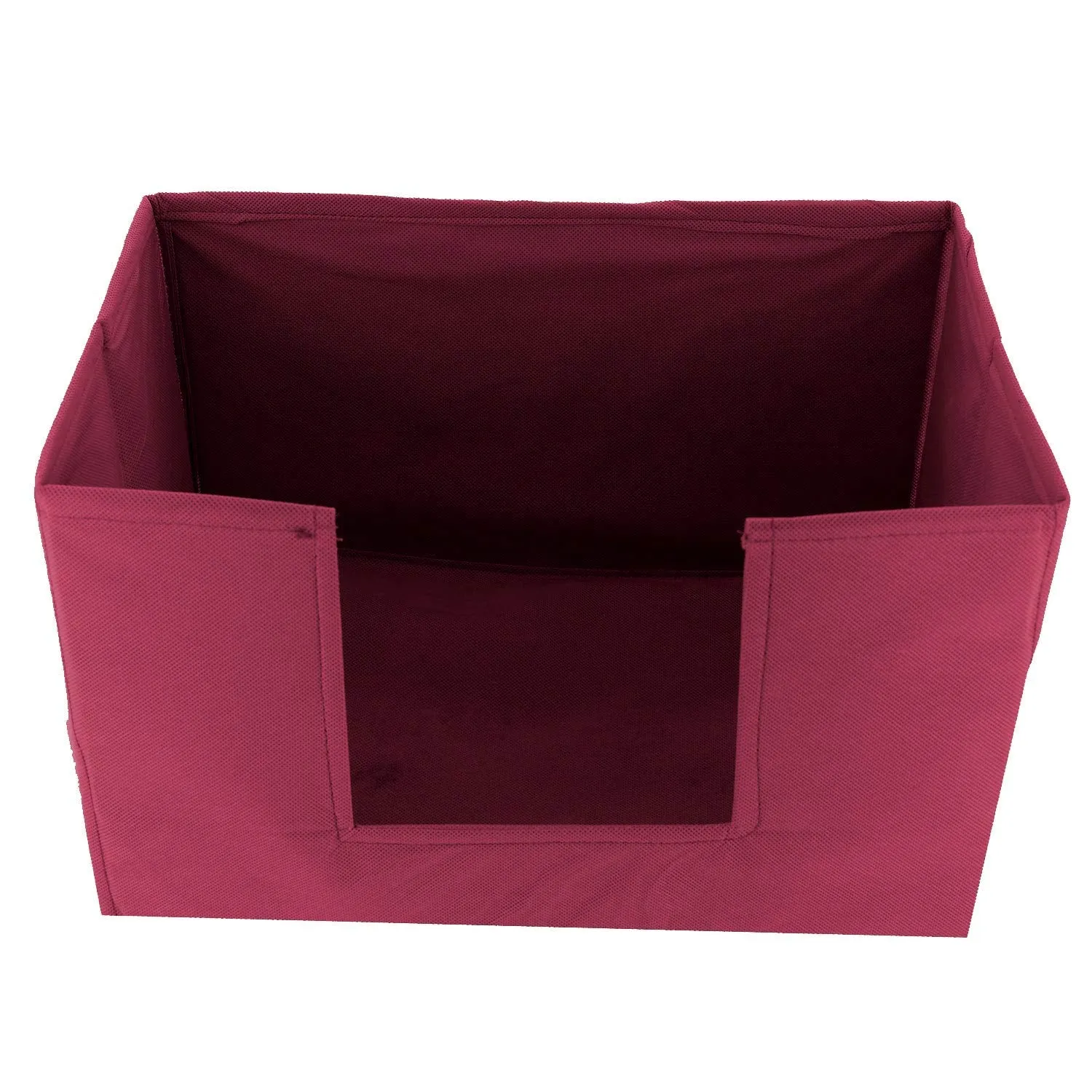 Kuber Industries Non-Woven Foldable Saree Stacker, Wardrobe Organizer, Storage Bin With Handle- Pack of 3 (Maroon)-HS43KUBMART26432