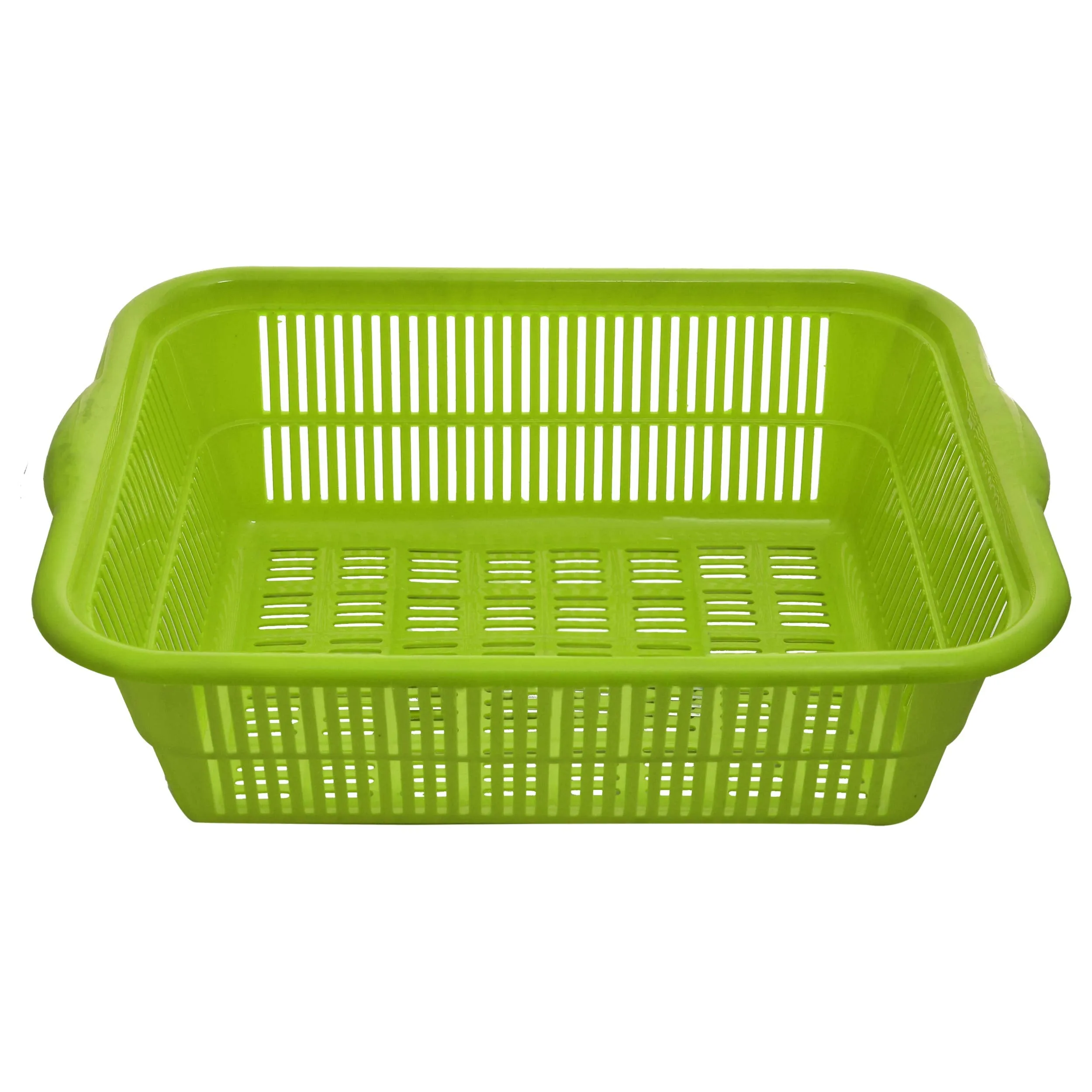 Kuber Industries Plastic Kitchen Medium Size Dish Rack Drainer Vegetables and Fruits Washing Basket Dish Rack Multipurpose Organizers (Green)-KUBMART1690