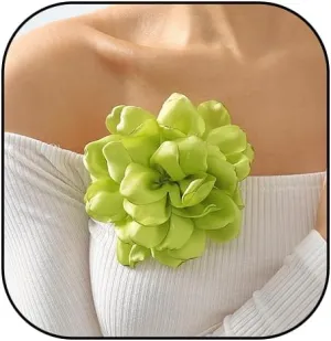 Large Satin Fabric Rose Flower Brooch Pin Big Silk Camellia Floral Suit Lapel Pins Jewelry for Women Girls Wedding Party Dance Dress Accessories