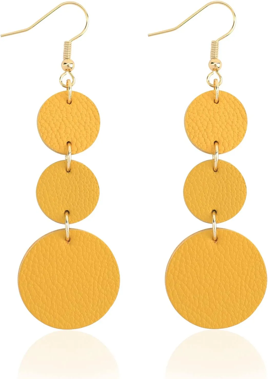 Leather Earrings Dangle Drop for Women, Teardrop Earrings Lightweight for Her