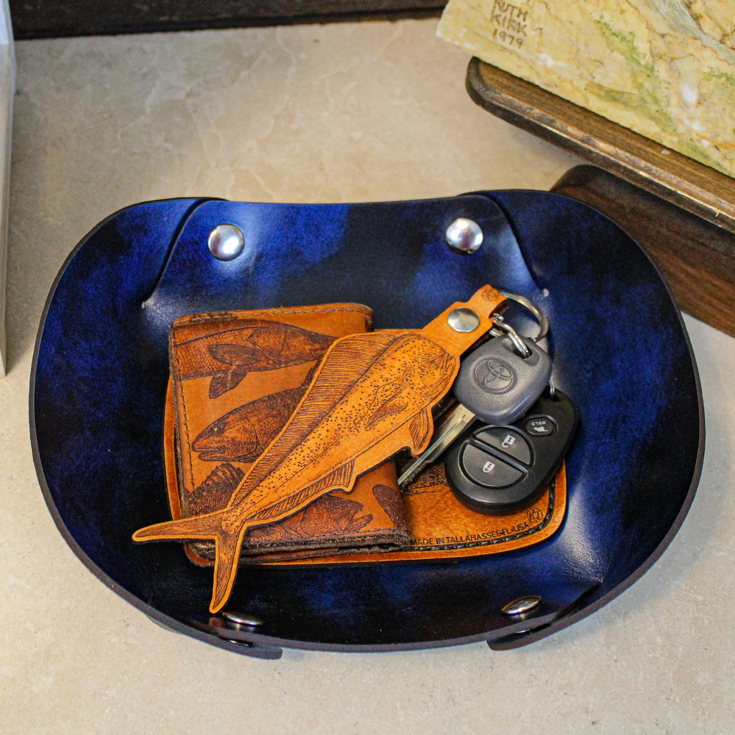 Leather Valet Tray - Gator