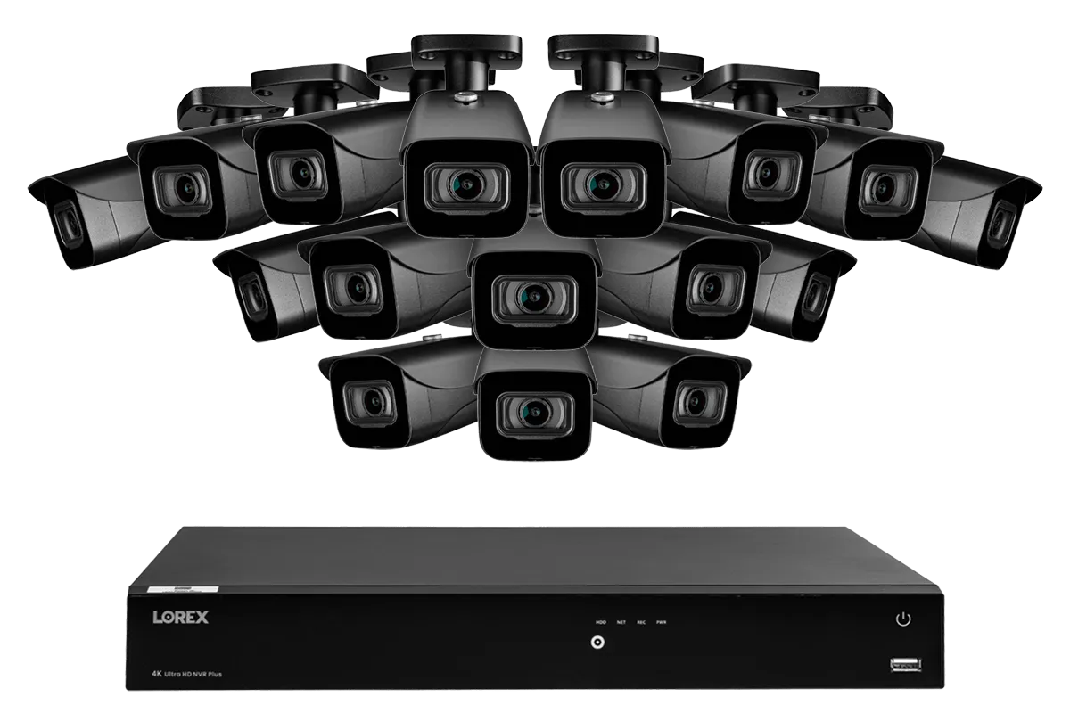 Lorex Fusion 4K (16 Camera Capable) 3TB Wired NVR System with IP Bullet Cameras