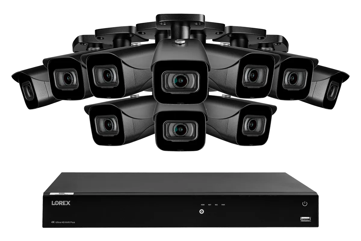 Lorex Fusion 4K (16 Camera Capable) 3TB Wired NVR System with IP Bullet Cameras