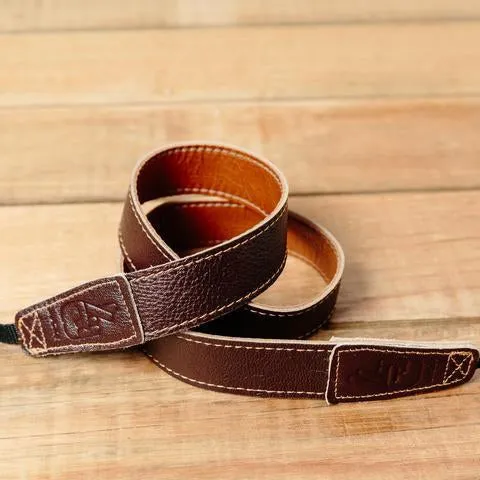 Lucky Straps Slim 30 Retro Leather Camera Strap - Caramel/Dark Brown