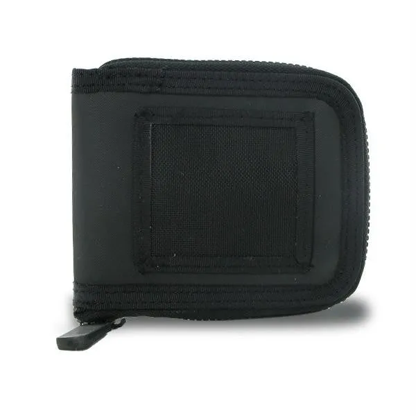 Men"s Zip Around Bi-fold ID Black Wallet