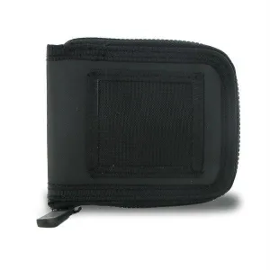 Men"s Zip Around Bi-fold ID Black Wallet