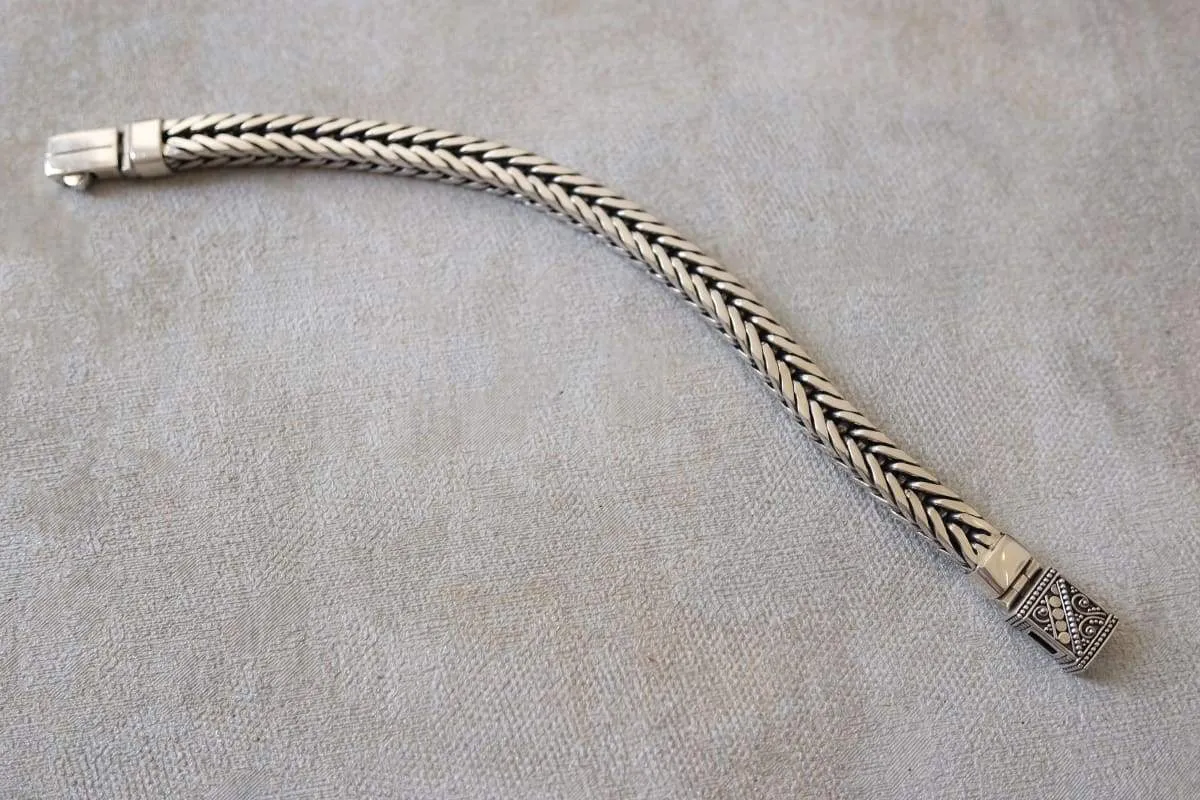 Mens Silver Dragon Chain Bracelet, Best Gifts for Husband