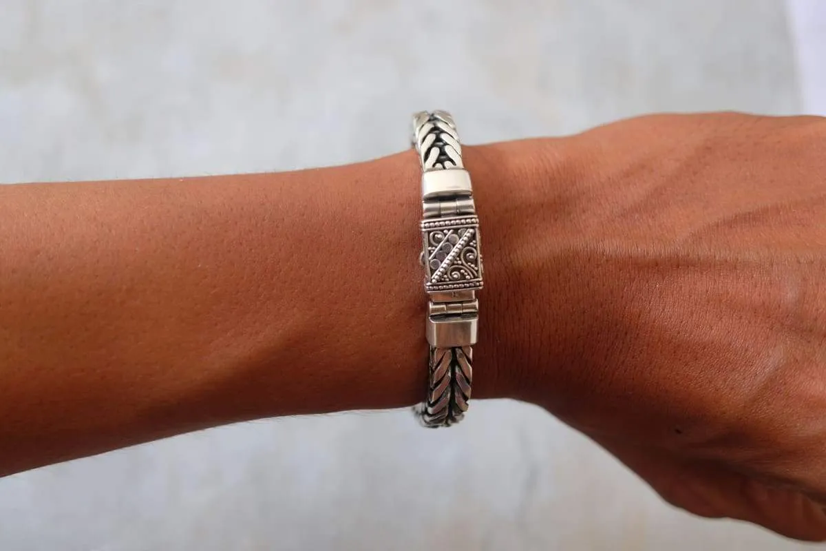 Mens Silver Dragon Chain Bracelet, Best Gifts for Husband