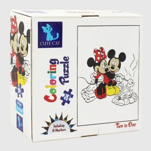 Mickey & Minnie Mouse Coloring Puzzle 2 In 1 (20 & 24 Pieces) Mickey & Minnie Mouse Coloring Puzzle 2 In 1 (20 & 24 Pieces)