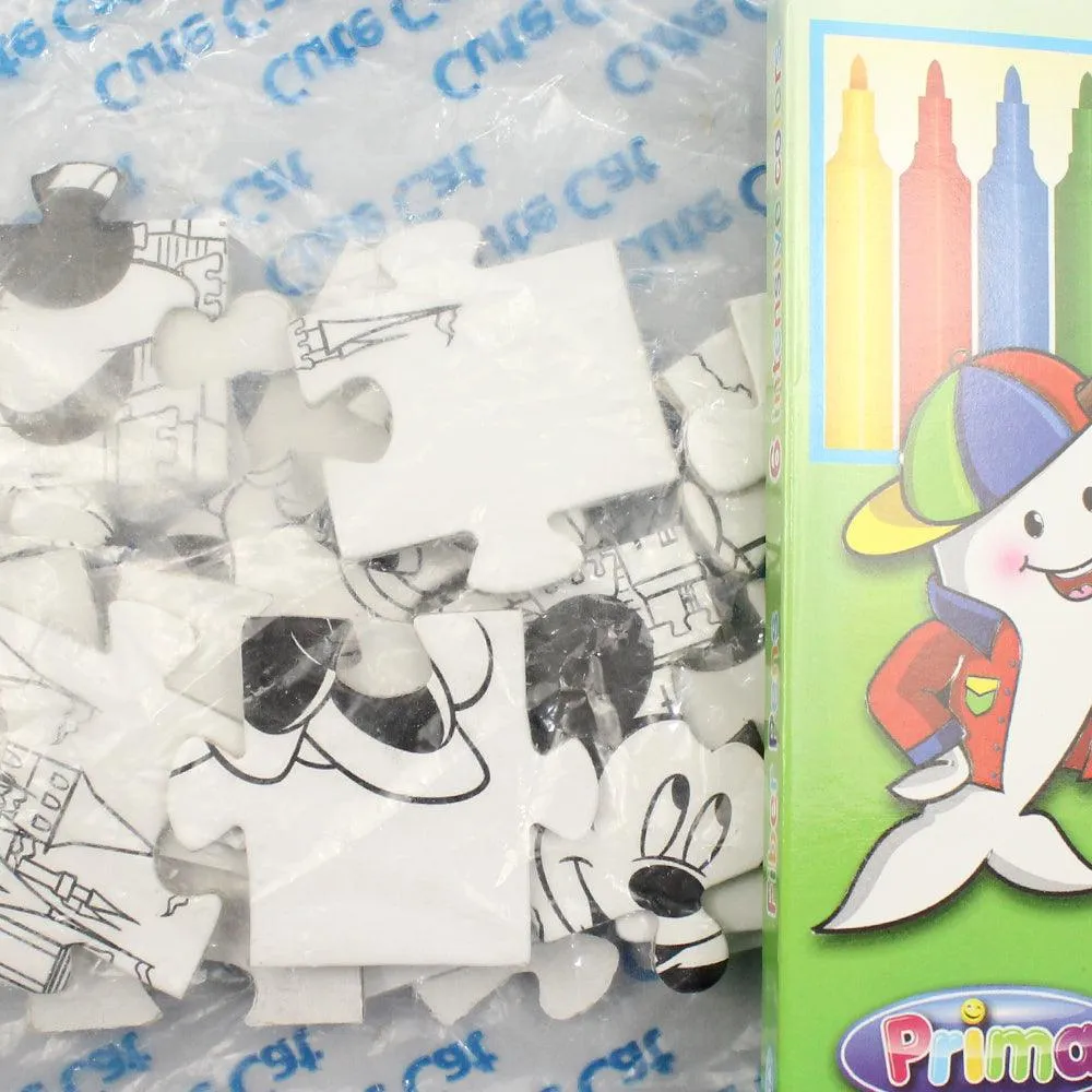 Mickey & Minnie Mouse Coloring Puzzle 2 In 1 (20 & 24 Pieces)