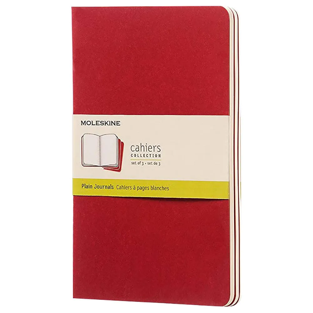 Moleskine Set of 3 Cahier Pocket Plain Journal Large CH118EN