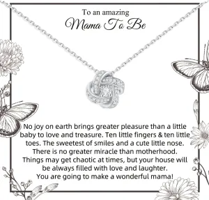 Mom to Be Gift, Mom Gifts for Pregnant Daughter, Sterling Silver Love knot Necklace, Pregnancy Journals for First Time Moms, Expecting Mom, Mothers Day Gift, Christmas Jewelry