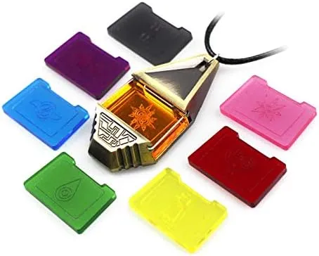 Monster Digital Ver.3 Necklace Pendant Cosplay Tag Crests Courage Friendship Hope Love Light Honest Badge Charm Collection Box