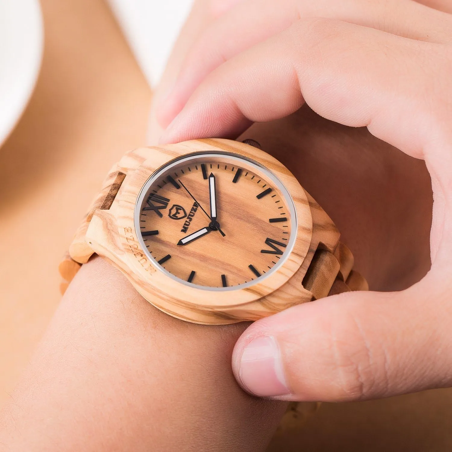 MUJUZE Wood Watch, Wooden Watch for Men, Handmade Lightweight Wooden Wrist Watches, Mens Wooden Watch, Wood Watch Gifts for Men