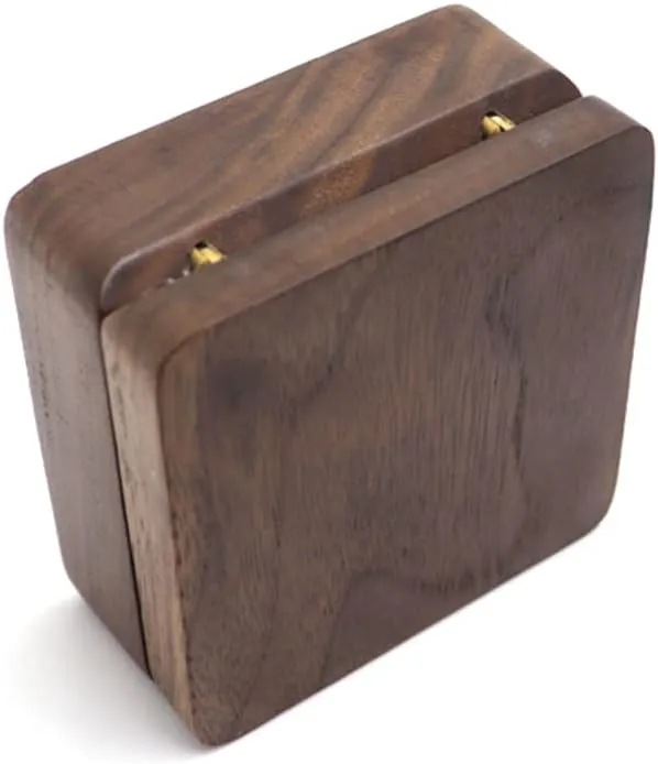 Natural Walnut Wooden Necklace Gift Box Pendant Storage Case Jewelry Display Box for Anniversary Propose Christmas