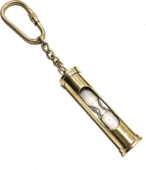 NauticalMart Brass Sandtimer Keychain Gift Item