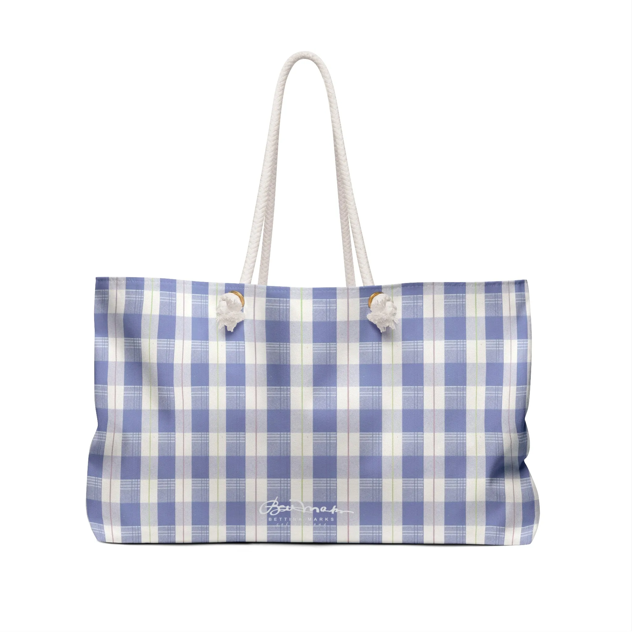 Navy Plaid Weekender Bag