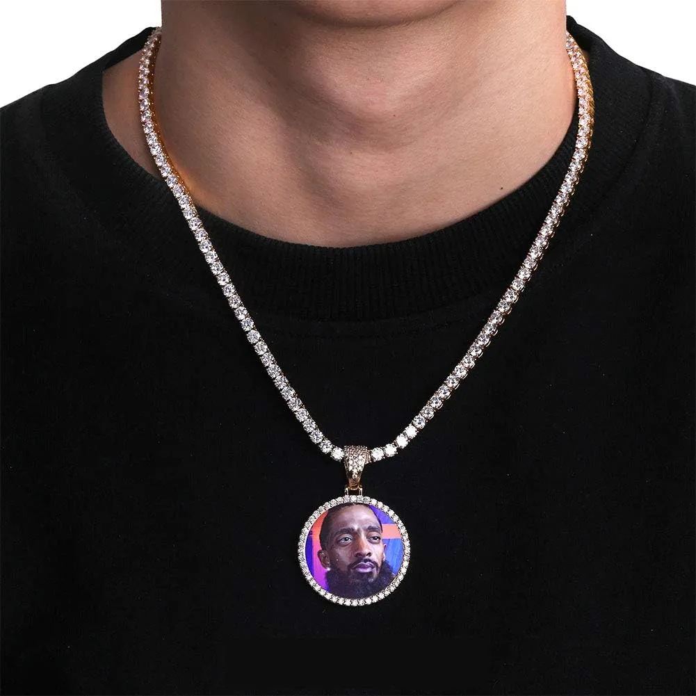 Necklace with Picture Inside 18K Gold Plated Custom Picture Necklace Personalized Photo Necklace Memory Gifts for Men