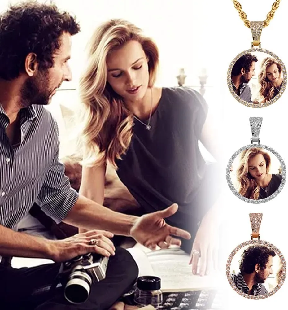 Necklace with Picture Inside 18K Gold Plated Custom Picture Necklace Personalized Photo Necklace Memory Gifts for Men