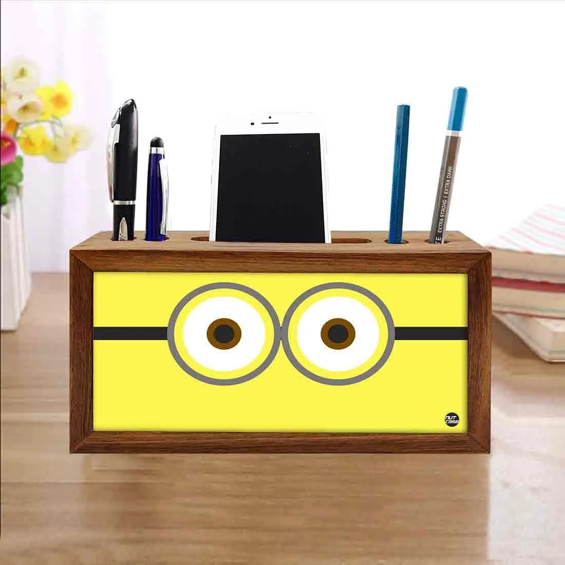 Pen Mobile Stand Holder Desk Organizer - Cute Eyes