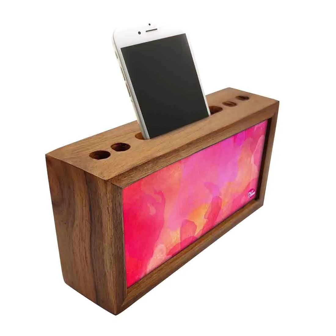 Pen Mobile Stand Holder Desk Organizer - Watercolors Paint Blue & Purple