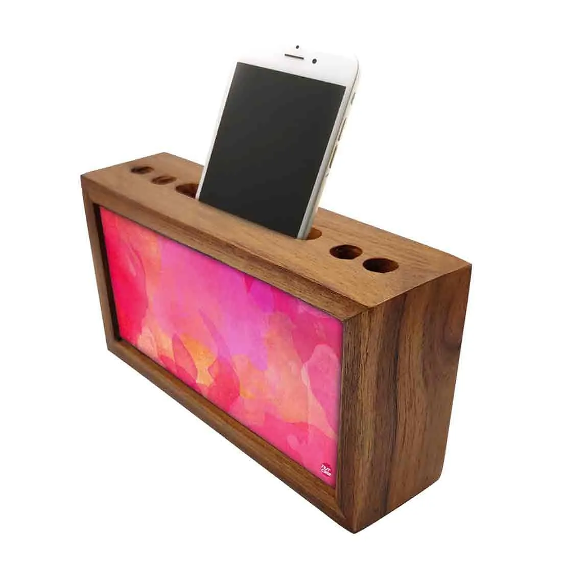 Pen Mobile Stand Holder Desk Organizer - Watercolors Paint Blue & Purple