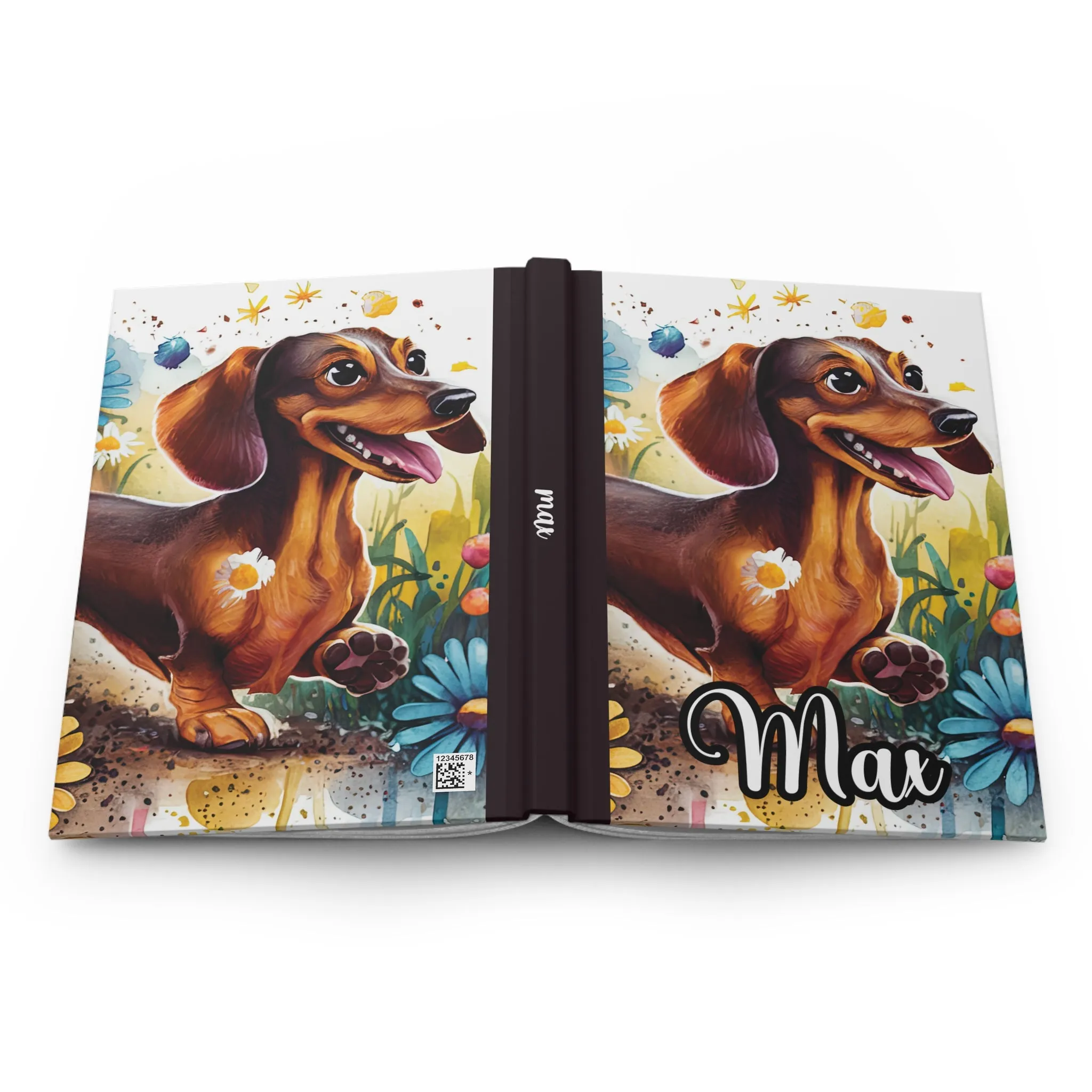 Personalised Hardcover Journal Matte, Dachshund, awd-1652