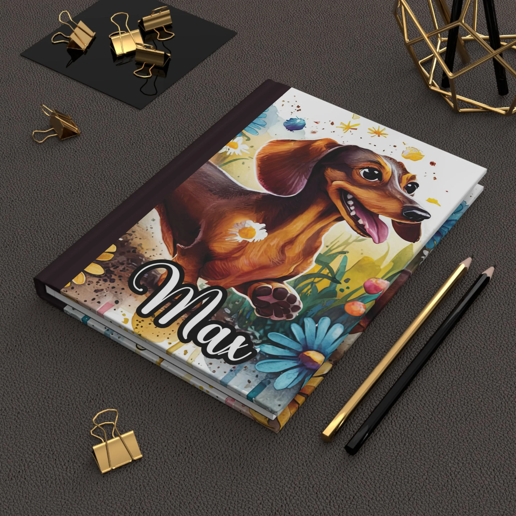 Personalised Hardcover Journal Matte, Dachshund, awd-1652