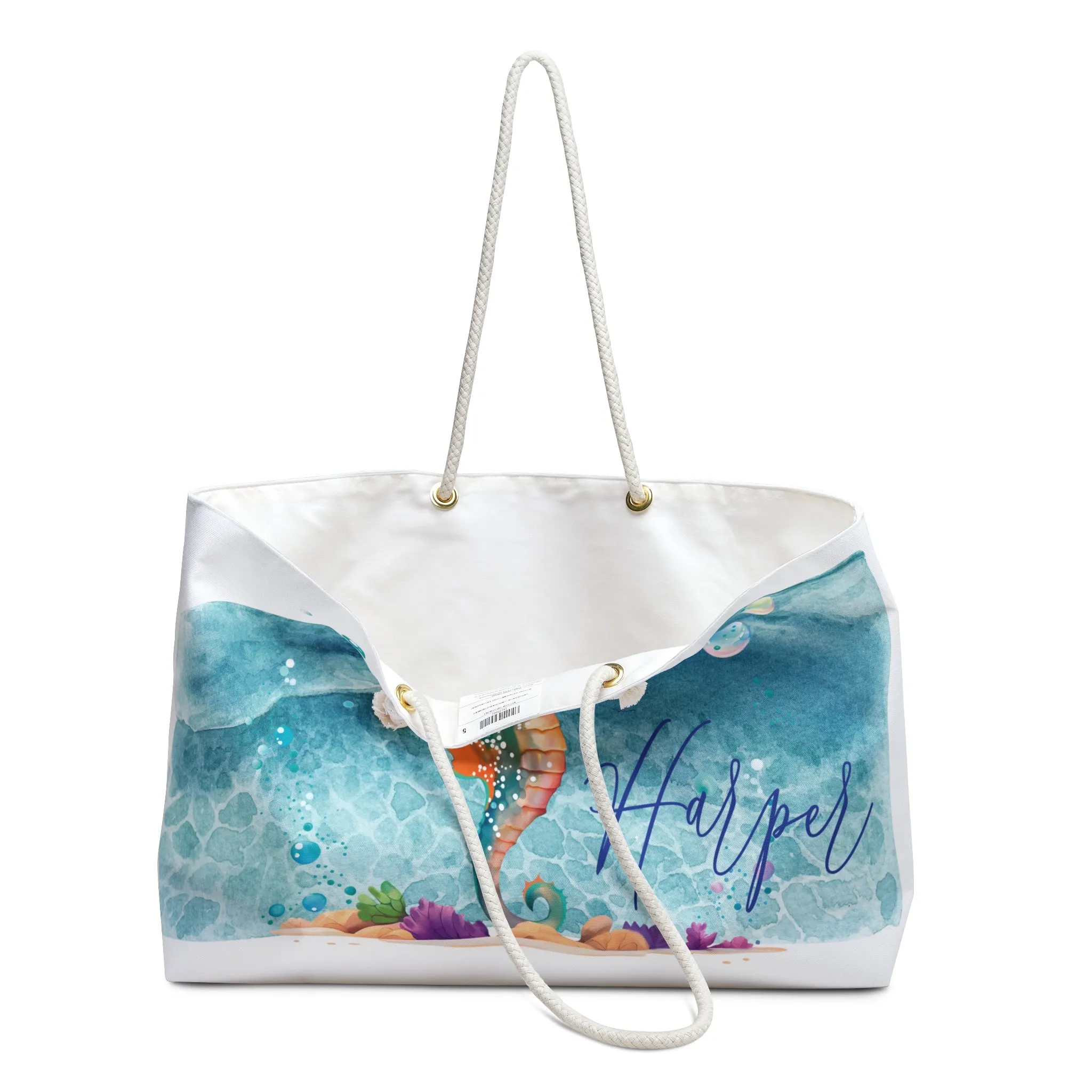 Personalised Weekender Bag, Seahorse, Large Weekender Bag, Beach Bag, Personalised/Non Personalised