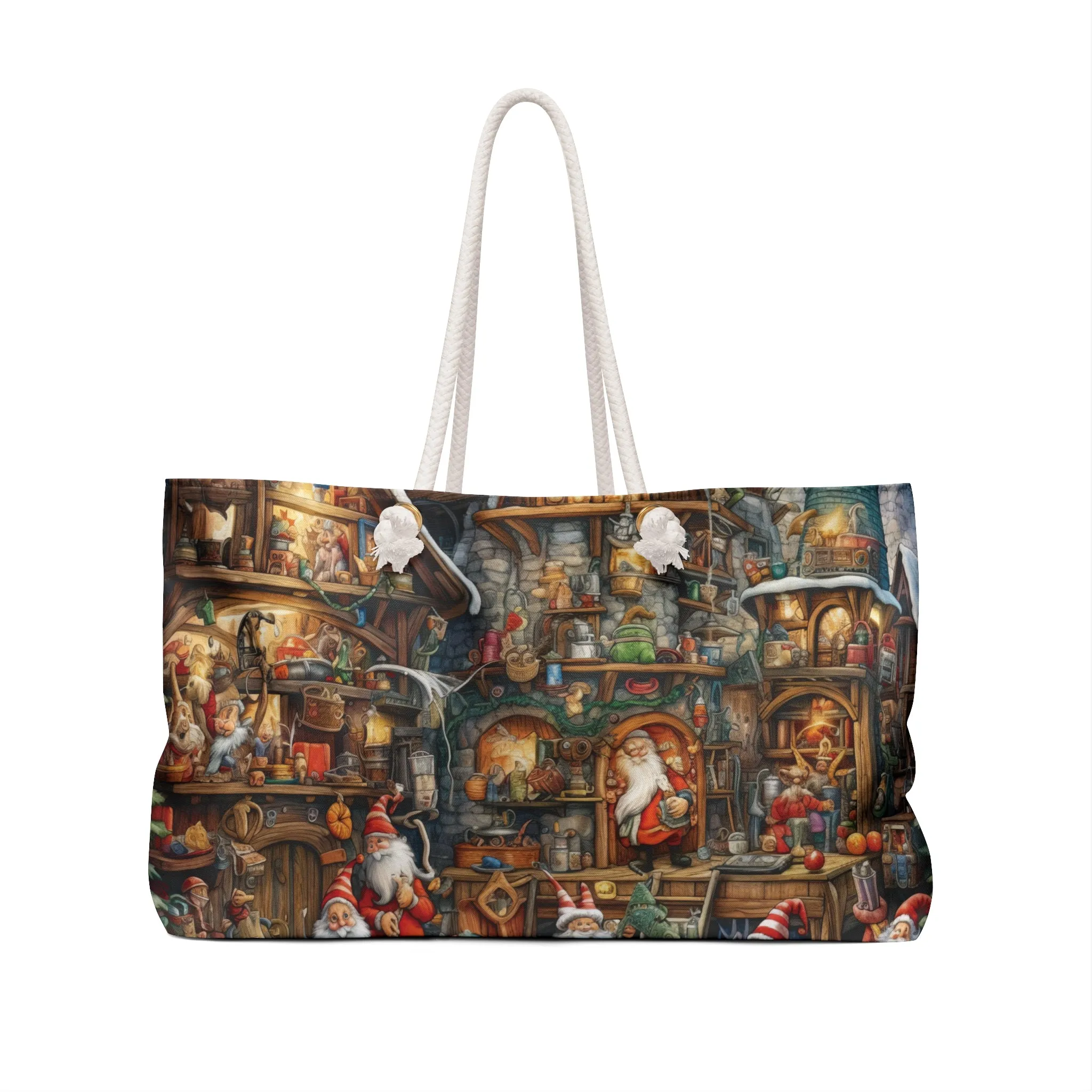 Personalised/Non-Personalised Weekender Bag, Santa's Workshop, Weekender Bag, Beach Bag, Book Bag