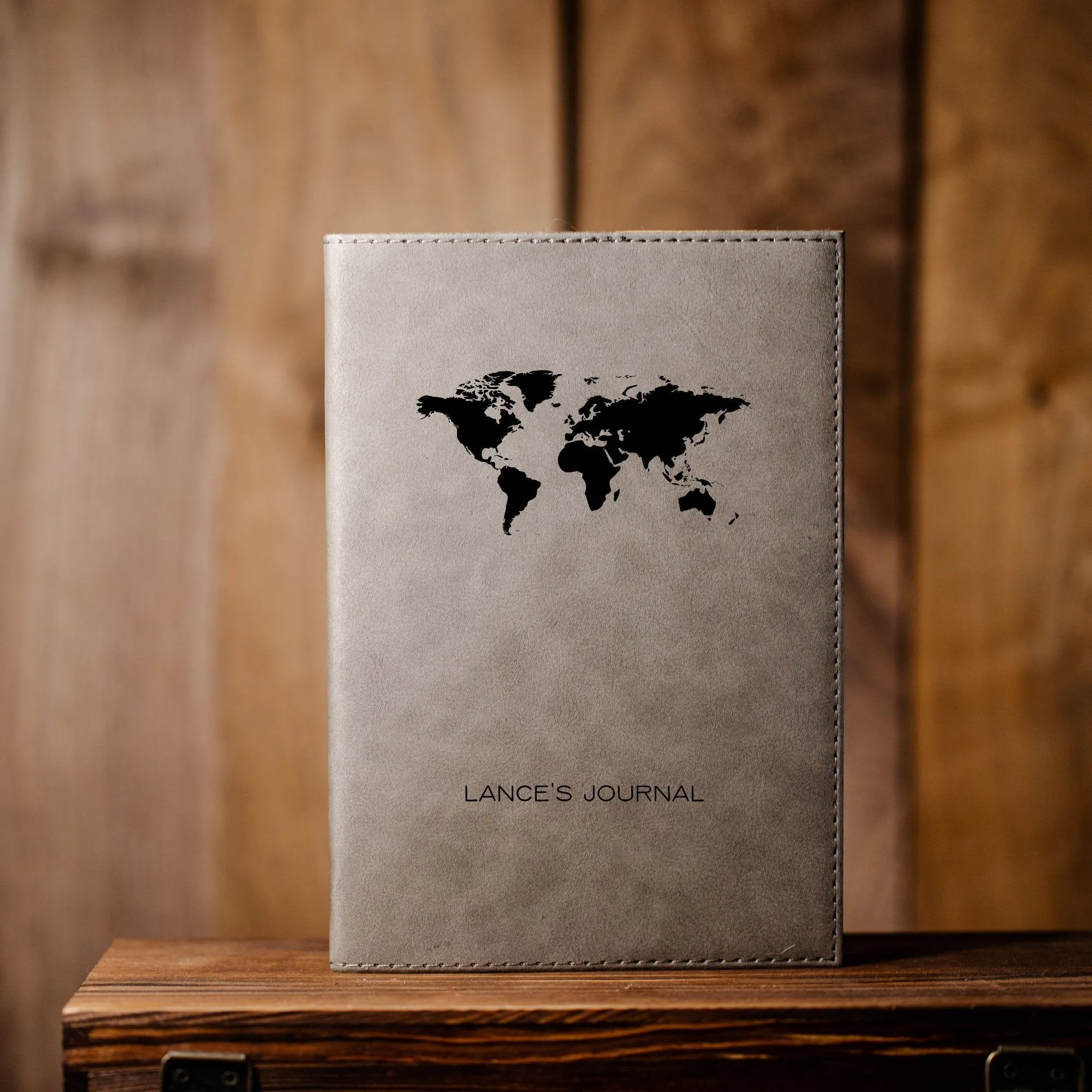 Personalized Grey Vegan Leather Journals