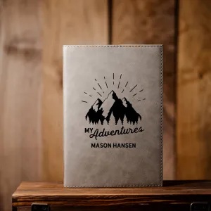Personalized Grey Vegan Leather Journals