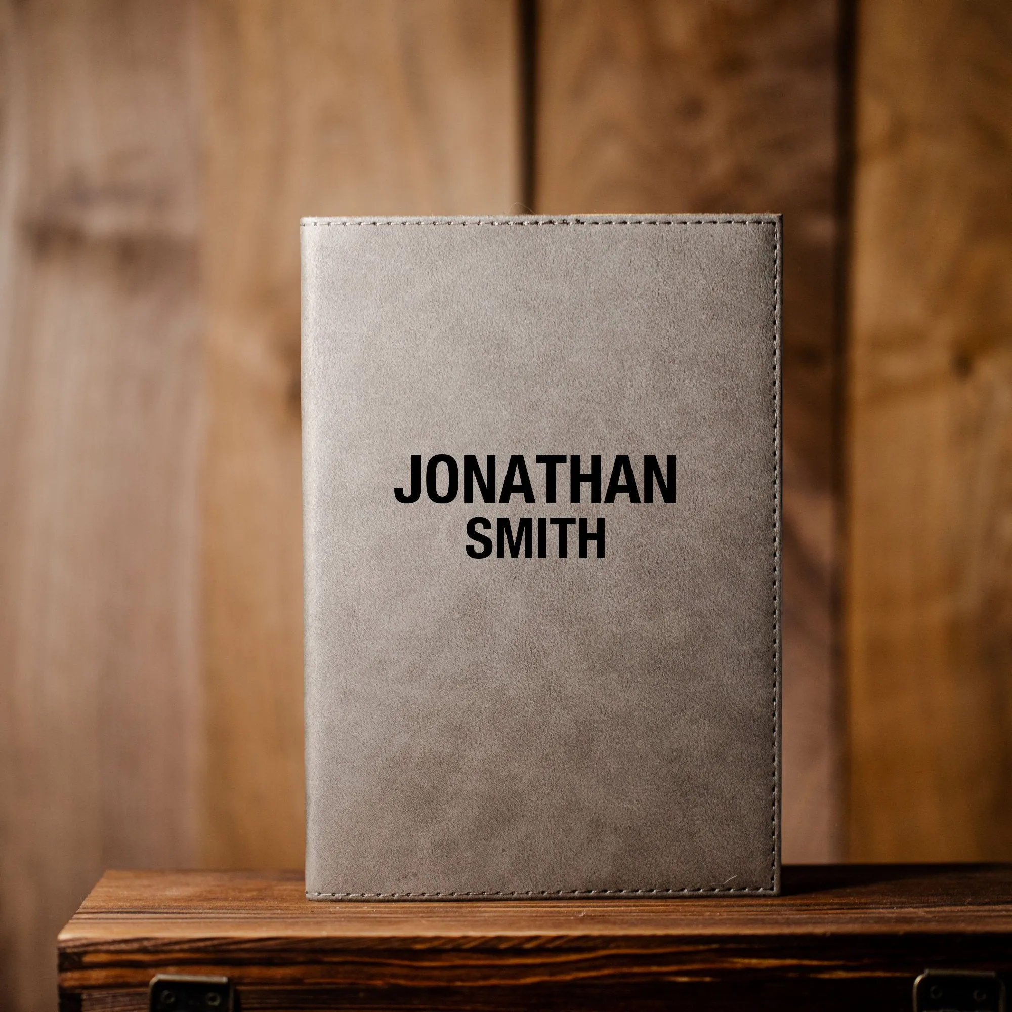 Personalized Grey Vegan Leather Journals