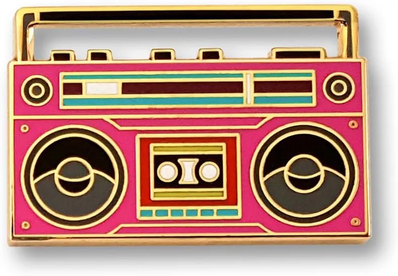 Pinsanity Retro Boombox Enamel Lapel Pin