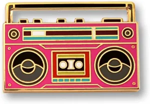 Pinsanity Retro Boombox Enamel Lapel Pin