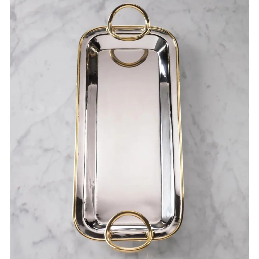 Polished Nickel and Gold Precious Tray