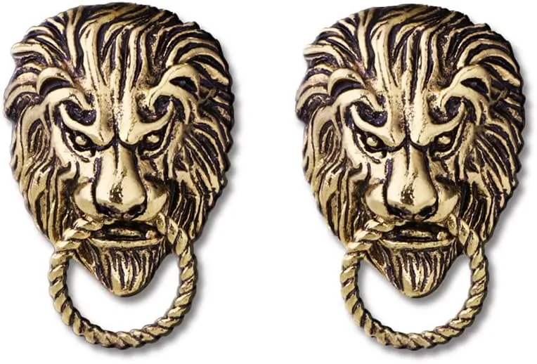 Punk Lion Collar Brooch - Vintage Wolf Head Pin for Men's Suit, Coat Lapel - Cool Animal Collar Pin