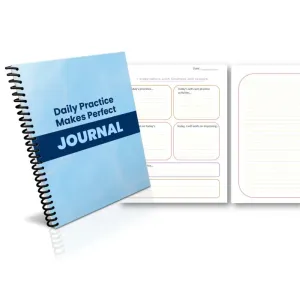 "Daily Practice Makes Perfect" Personal Development Printable Journal with Private Label Rights
