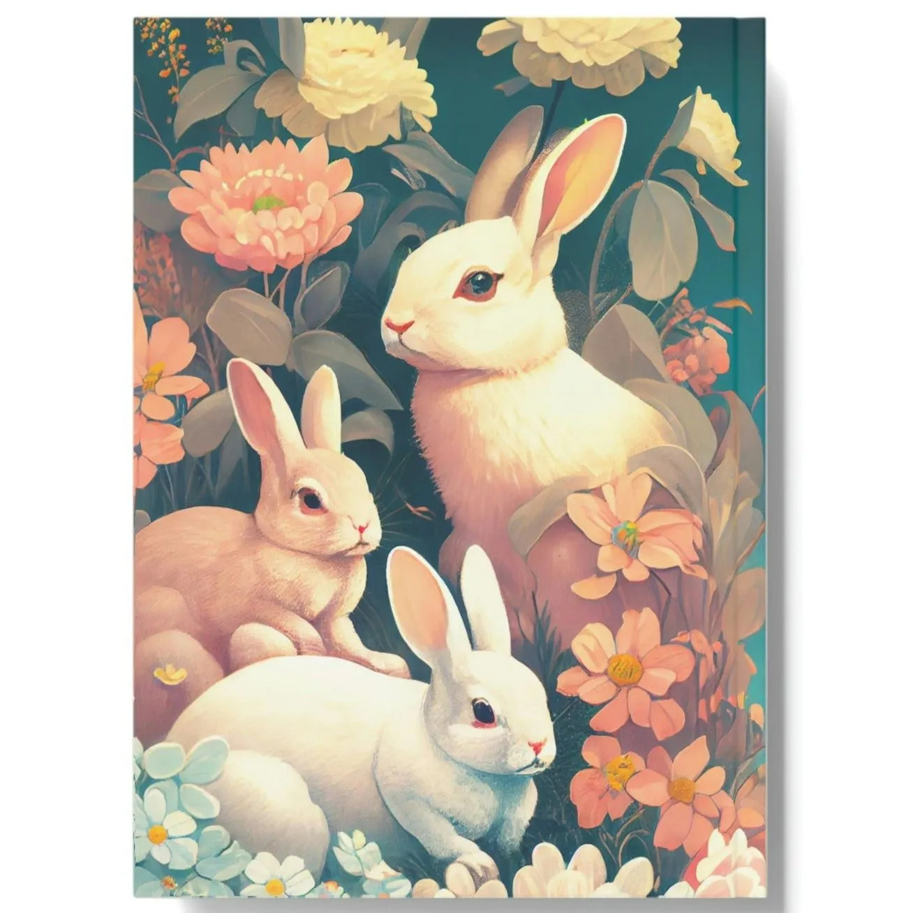 Rabbit Family on a Sunny Day  Hard Backed Journal