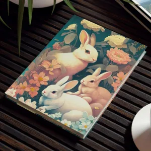 Rabbit Family on a Sunny Day  Hard Backed Journal