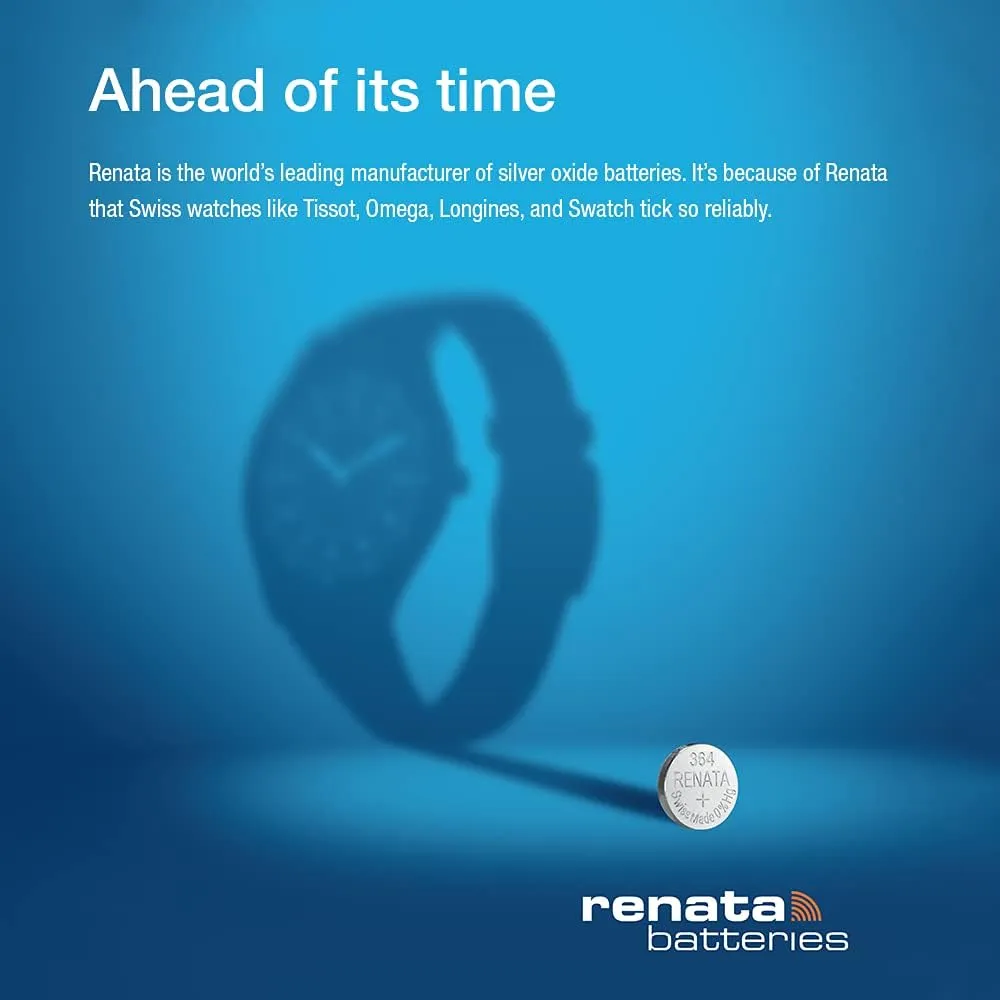 Renata 371 SR920SW Batteries - 1.55V Silver Oxide 371 Watch Battery (2 Count)