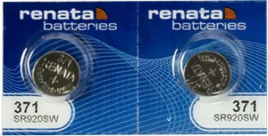 Renata 371 SR920SW Batteries - 1.55V Silver Oxide 371 Watch Battery (2 Count)