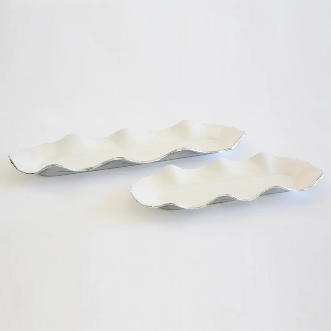 Ruffled Long Trays Oyster