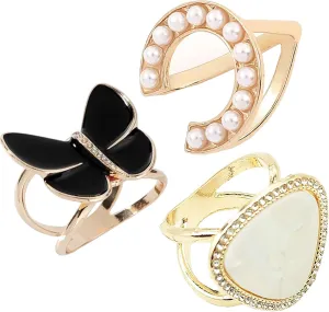 Scarf Rings Buckle And Slides For Women Scarves Pin Tshirt Ties Clip For The Side 3CP