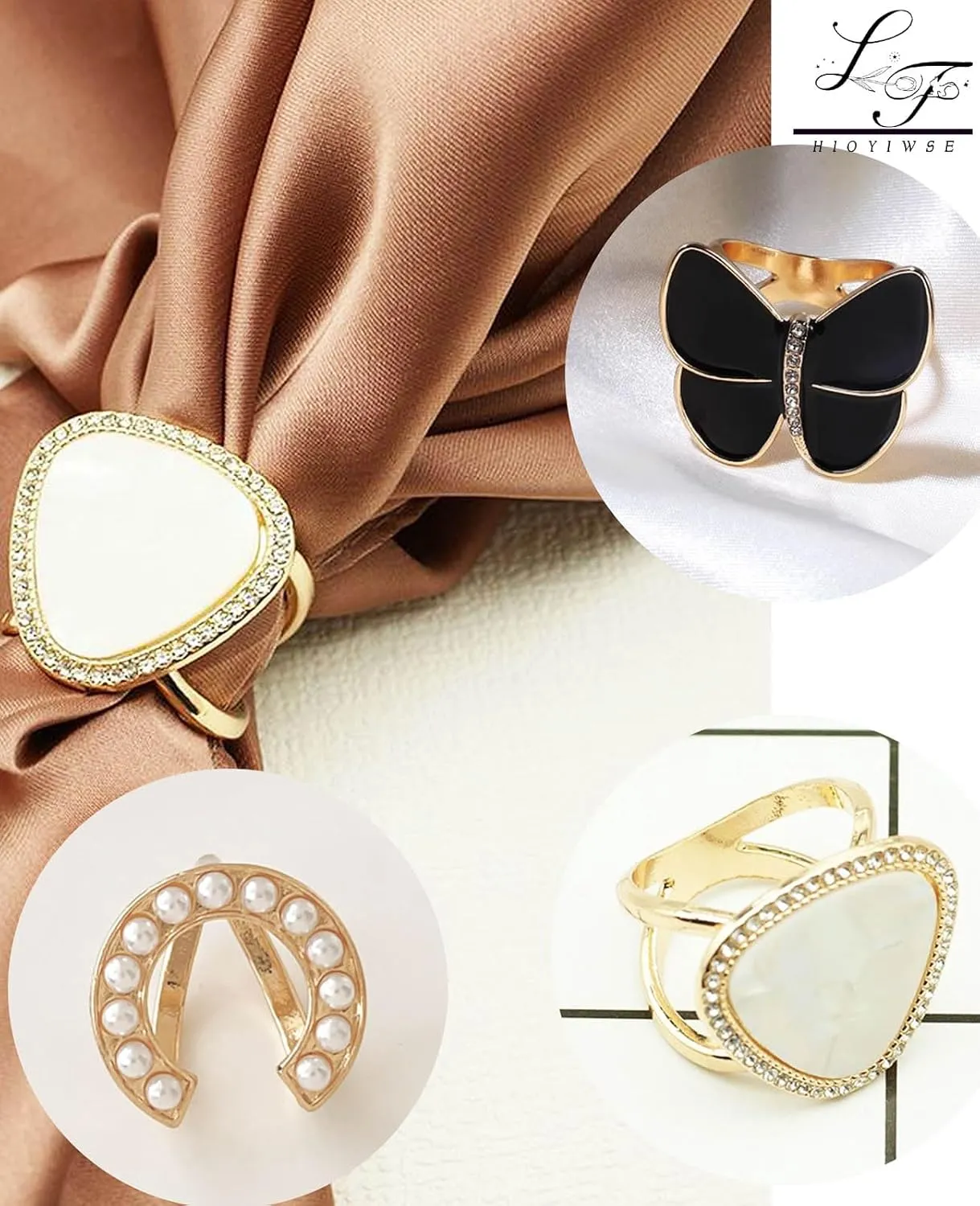 Scarf Rings Buckle And Slides For Women Scarves Pin Tshirt Ties Clip For The Side 3CP