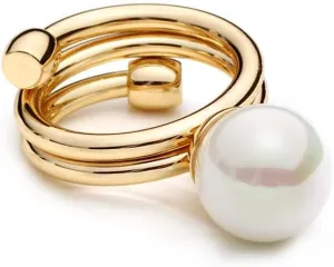 Shell Pearl Ball Silk Scarf Ring Brooch for Women Dainty Circle Layer Shawl Scarves Buckle Wrap Clasp Clip Rings Size 7 Brooches Fashion Dress Accessories Wedding Holiday Jewelry